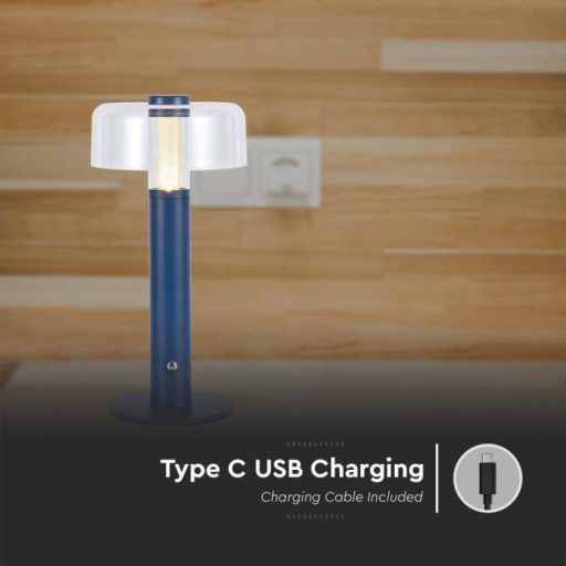 V-TAC 1W LED Tölthető Asztali lámpa - 1800mAh - viola - 7942