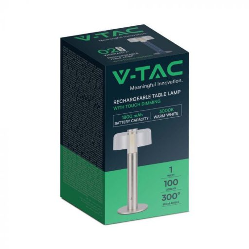 V-TAC 1W LED Tölthető Asztali lámpa - 1800mAh - pezsgő arany - 7943