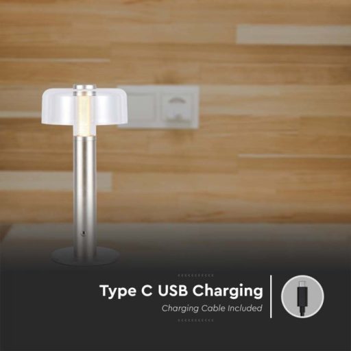 V-TAC 1W LED Tölthető Asztali lámpa - 1800mAh - pezsgő arany - 7943