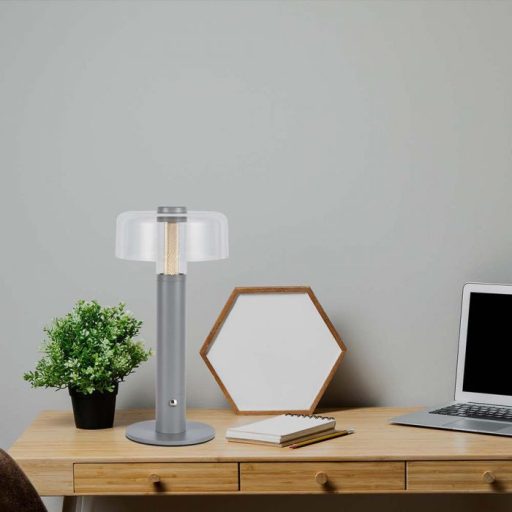 V-TAC 1W LED Tölthető Asztali lámpa - 1800mAh - szürke - 7944