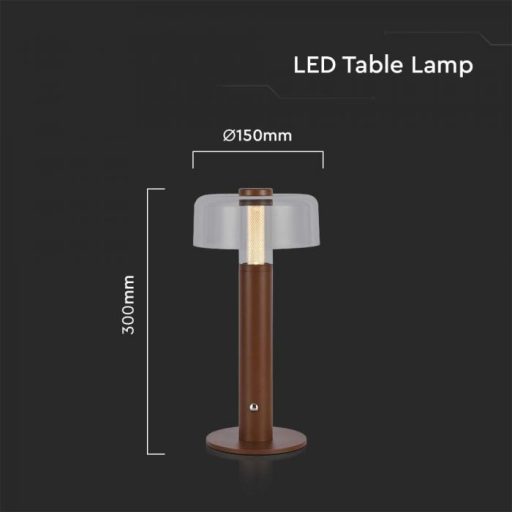 V-TAC 1W LED Tölthető Asztali lámpa - 1800mAh - homok barna - 7945