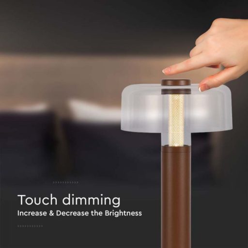 V-TAC 1W LED Tölthető Asztali lámpa - 1800mAh - homok barna - 7945