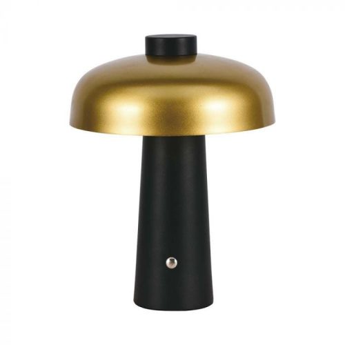 V-TAC 3W LED Tölthető Asztali lámpa - 1800mAh Fekete/arany színű - 7946