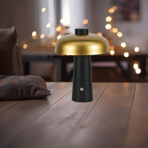 V-TAC 3W LED Tölthető Asztali lámpa - 1800mAh Fekete/arany színű - 7946