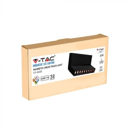 V-TAC 10x2W LED Mágneses sínes lámpa IP20 24V 3000K - fekete - 7964