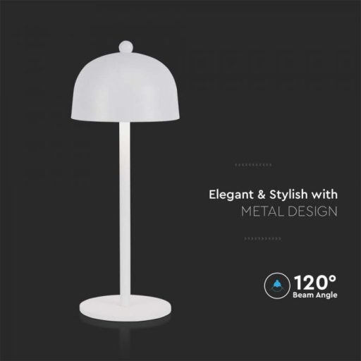 V-TAC 3W LED Tölthető Asztali lámpa - 1800mAh - fehér - 7986
