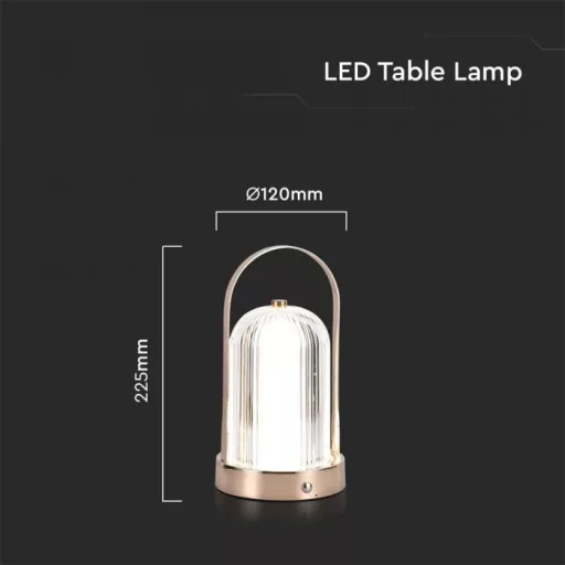 V-TAC 1W LED Tölthető Asztali lámpa - 1800mAh -arany - 7989