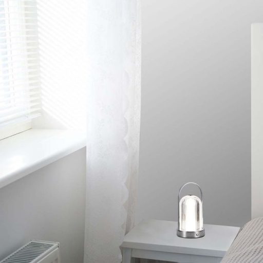 V-TAC 1W LED Tölthető Asztali lámpa - 1800mAh - króm - 7990
