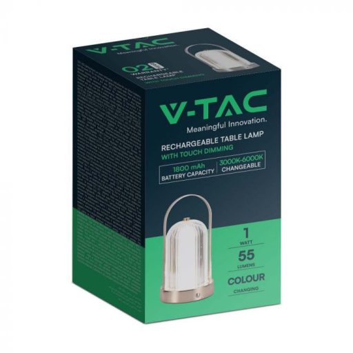 V-TAC LED Tölthető Asztali lámpa 1W - 1800mAh - Bronz - 7991