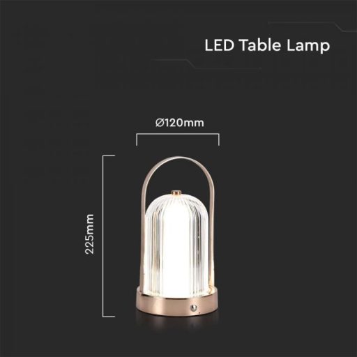V-TAC LED Tölthető Asztali lámpa 1W - 1800mAh - Bronz - 7991