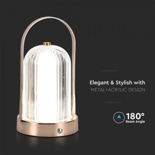 V-TAC LED Tölthető Asztali lámpa 1W - 1800mAh - Bronz - 7991