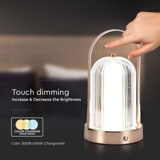 V-TAC LED Tölthető Asztali lámpa 1W - 1800mAh - Bronz - 7991