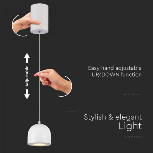 V-TAC LED Függeszték lámpa 8.5W Érintő kapcsolóval - szürke - 3000K - 7995