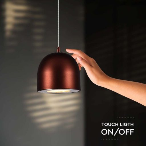 V-TAC LED Függeszték lámpa 8.5W Érintő kapcsolóval - barna  - 3000K - 7997