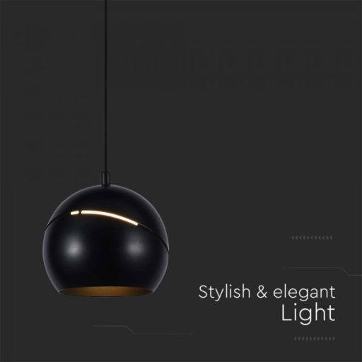 V-TAC LED Függeszték lámpa 8.5W - fekete - 3000K - 7998