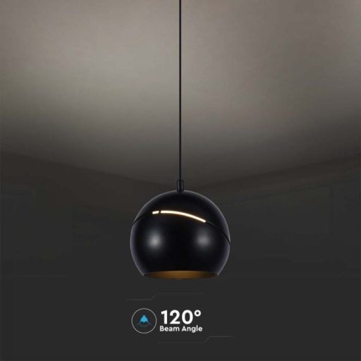 V-TAC LED Függeszték lámpa 8.5W - fekete - 3000K - 7998