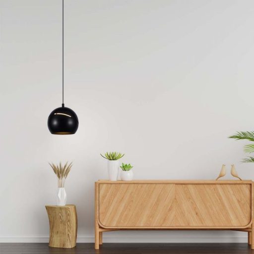 V-TAC LED Függeszték lámpa 8.5W Érintő kapcsolóval - fekete  - 3000K - 8001