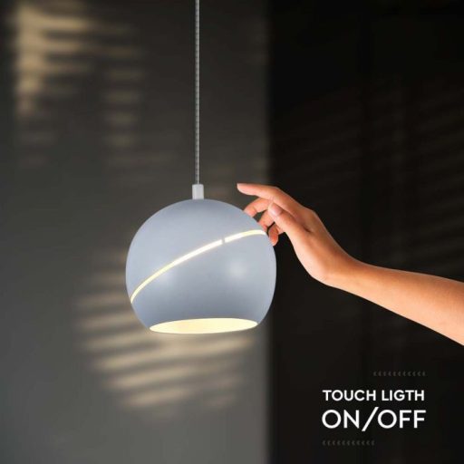V-TAC LED Függeszték lámpa 8.5W Érintő kapcsolóval - fehér  - 3000K - 8002