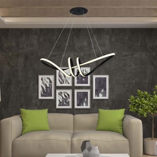 V-TAC 24W LED dizájn függeszték - fekete- 3000K - 8010