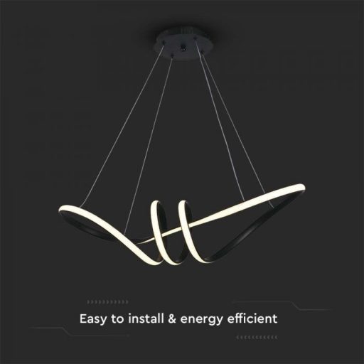 V-TAC 24W LED dizájn függeszték - fekete- 3000K - 8010