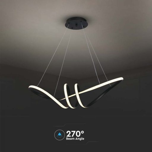 V-TAC 24W LED dizájn függeszték - fekete- 3000K - 8010