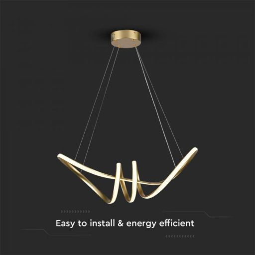 V-TAC 24W LED dizájn függeszték - arany - 3000K - 8011