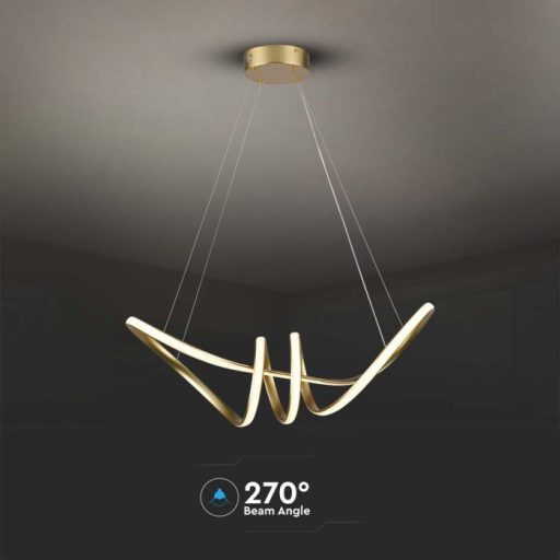 V-TAC 24W LED dizájn függeszték - arany - 3000K - 8011