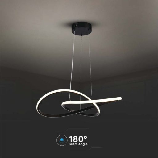 V-TAC 20W LED dizájn mennyezeti lámpa - fekete - 3000K - 8012