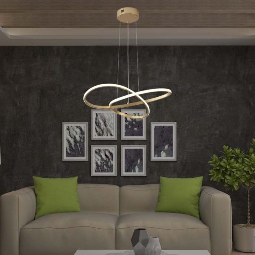 V-TAC 20W LED dizájn függeszték - arany - 3000K - 8014