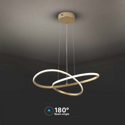 V-TAC 20W LED dizájn függeszték - arany - 3000K - 8014
