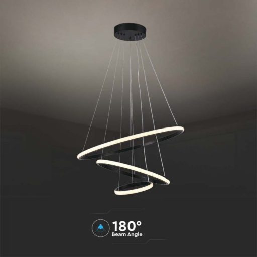 V-TAC 32W LED dizájn függeszték - fekete - 3000K - 8017