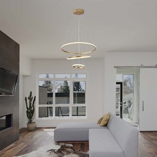 V-TAC 32W LED dizájn függeszték - arany- 3000K - 8019