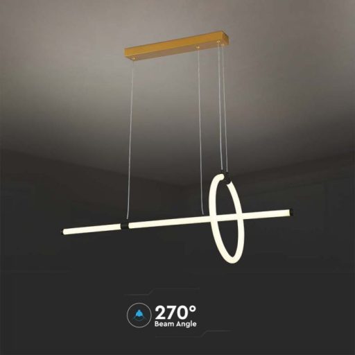 V-TAC 16W LED dizájn függeszték - fekete - 3000K - 8022