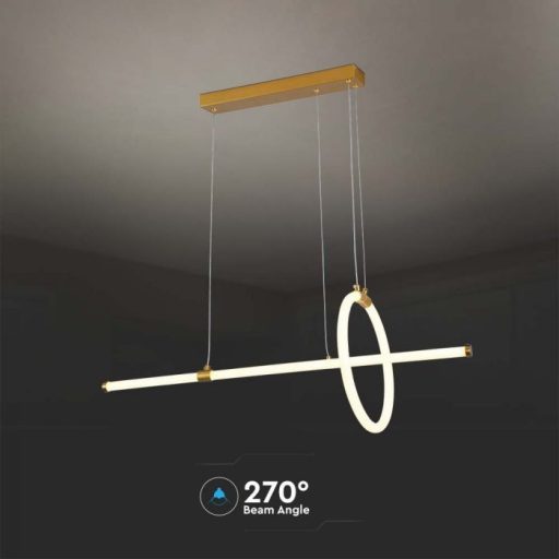 V-TAC 16W LED dizájn függeszték - arany - 3000K - 8023