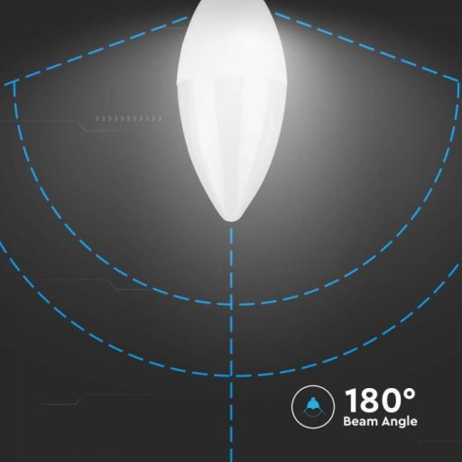 V-TAC LED izzó  E14 C37 3.7W 180° 6500K gyertya - 8041