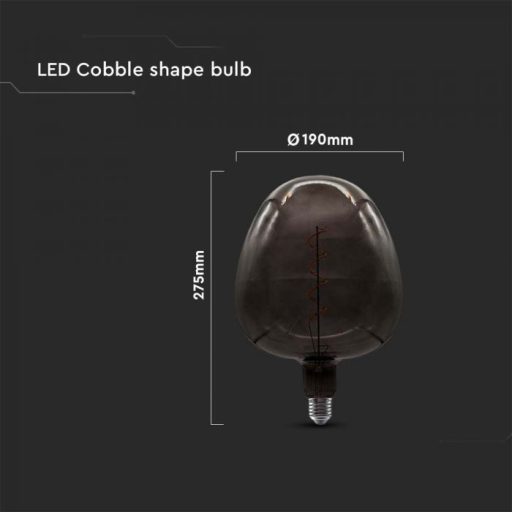 V-TAC Fekete LED izzó filament COG  E27 4W Nagy gömb - 8064