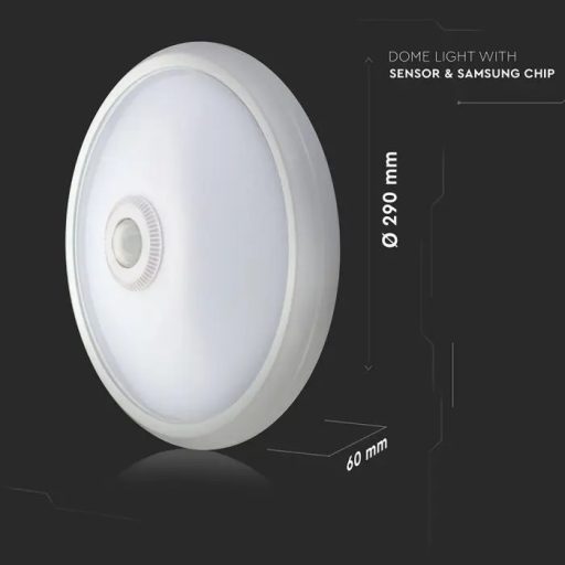 V-TAC led mozgásérzékelős lámpa 12W SAMSUNG chip 3000K - 807