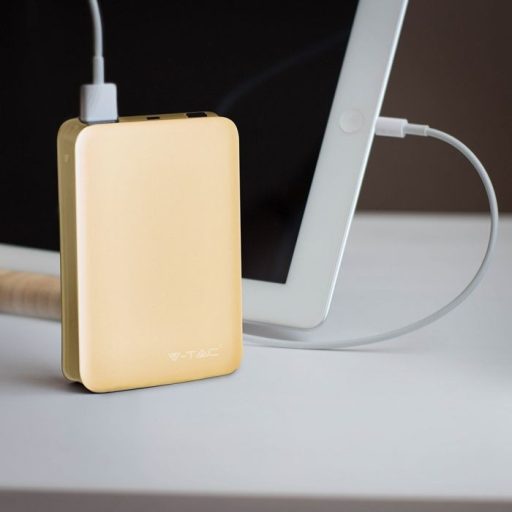 V-TAC Powerbank (hordozható töltő) 5000mAh sárga - 8196