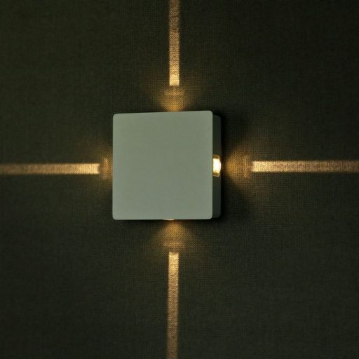 V-TAC 4W led fali lámpatest négyzet, fehér 3000K - IP65 - 8209