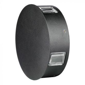  V-TAC 4W led fali lámpatest kerek, fekete 4000K - IP65 - 8216