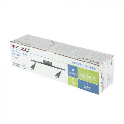 V-TAC 9W led spot lámpa - fekete - 3000K - 8267