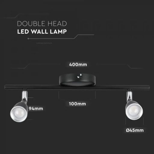 V-TAC 9W led spot lámpa - fekete - 3000K - 8267