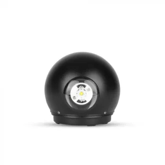   V-TAC 6W LED Fali világítás IP65 fekete színű kerek 3000K - 8303