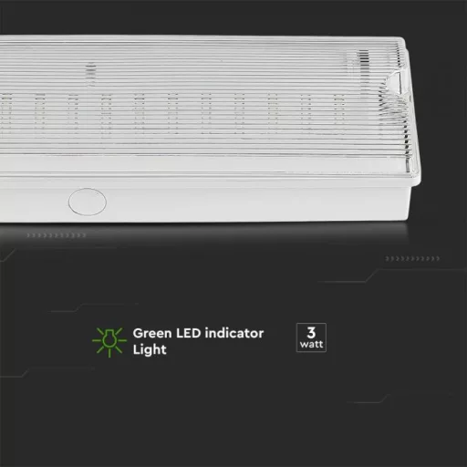 V-TAC Vészkijárati lámpa 3W 12 órás töltés IP65 6400K - 83111