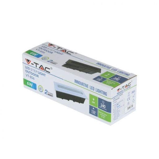 V-TAC Led lépcsőlámpa fekete 6W 3000K - 8348