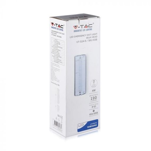 V-TAC 4W LED Vészkijárat jelző lámpa 6000K - 838