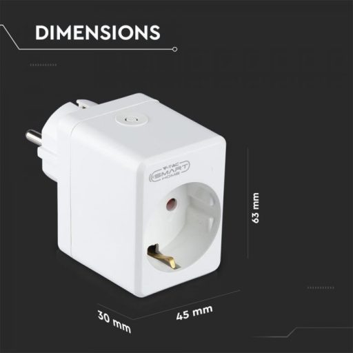 V-TAC WIFI mini Konnektor, (dugalj) + USB EU Amazon Alexa & Google Home kompatibilis - 8416