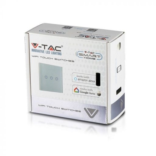 V-TAC SMART WIFI-s Érintős 1 gombos kapcsoló fehér - 8417