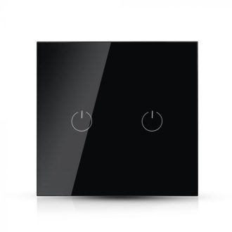   V-TAC SMART WIFI-s Érintős kapcsoló 2 gombos fekete - 8424