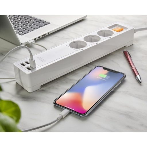 V-TAC SMART WIFI Elosztó, Amazon Alexa & Google Home kompatibilis + USB EU - 8447